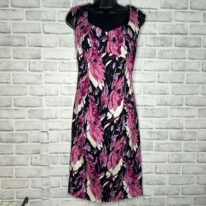 Talbots Pink & Purple Floral Dress Size Medium 8/10 Sleeveless